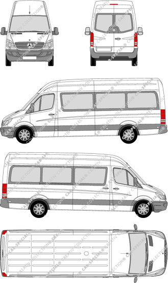 Mercedes-Benz Sprinter, Kleinbus, Hochdach, Radstand lang, Rear Wing Doors, 1 Sliding Door (2006)