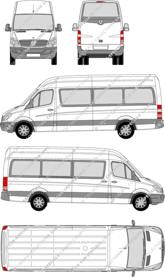 Mercedes-Benz Sprinter Transfer 35 Omnibusrückwand mit Kofferraumklappe, Transfer 35, Omnibusrückwand mit Kofferraumklappe, Transfer 35 (2007)