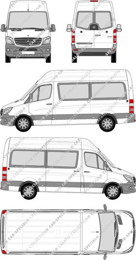 Mercedes-Benz Sprinter, Kleinbus, Hochdach, Standard, Rear Wing Doors, 1 Sliding Door (2013)