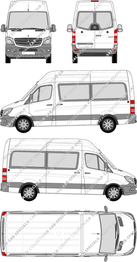 Mercedes-Benz Sprinter, Kleinbus, Hochdach, Standard, Rear Wing Doors, 2 Sliding Doors (2013)