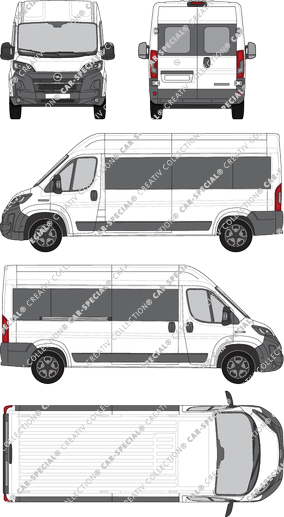 Opel Movano, Kleinbus, L3H2, Rear Wing Doors, 1 Sliding Door (2024)