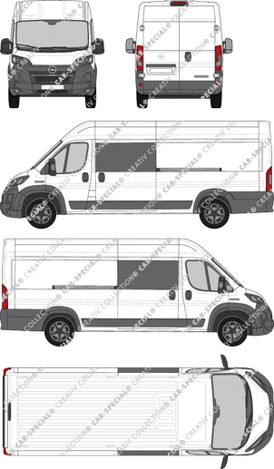 Opel Movano, Kastenwagen, L4H2, Doppelkabine, Rear Wing Doors, 2 Sliding Doors (2024)