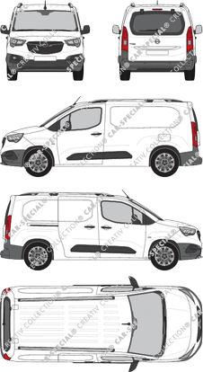 Opel Combo Cargo, Cargo, XL, van/transporter, rear window, Rear Flap, 1 Sliding Door (2018)