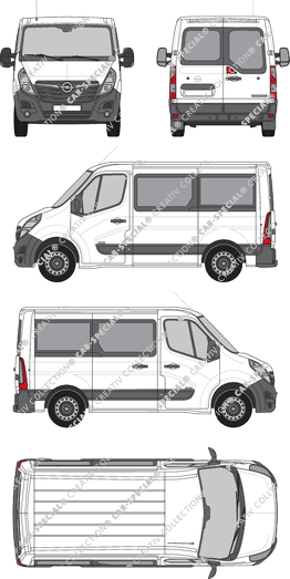 Opel Movano Combi, Kleinbus, L1H1, Rear Wing Doors, 1 Sliding Door (2019)