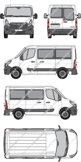 Opel Movano Combi, Kleinbus, L1H1, Rear Wing Doors, 2 Sliding Doors (2019)