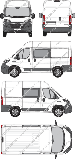 Opel Movano Cargo, Kastenwagen, L1H2, Doppelkabine, Rear Wing Doors, 2 Sliding Doors (2021)