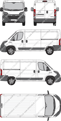 Opel Movano Cargo, Kastenwagen, L2H1, Rear Wing Doors, 2 Sliding Doors (2021)