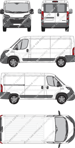 Opel Movano Cargo, Kastenwagen, L2H1, Heck verglast, Rear Wing Doors, 1 Sliding Door (2021)