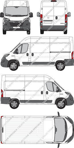 Opel Movano Cargo, Kastenwagen, L2H2, Rear Wing Doors, 2 Sliding Doors (2021)
