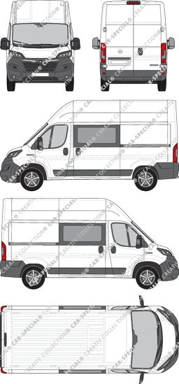 Opel Movano Cargo, Kastenwagen, L2H3, Doppelkabine, Rear Wing Doors, 2 Sliding Doors (2021)