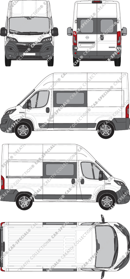 Opel Movano Cargo, Kastenwagen, L2H3, Heck verglast, Doppelkabine, Rear Wing Doors, 1 Sliding Door (2021)