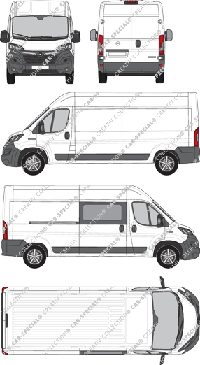 Opel Movano Cargo, Kastenwagen, L3H2, rechts teilverglast, Rear Wing Doors, 1 Sliding Door (2021)