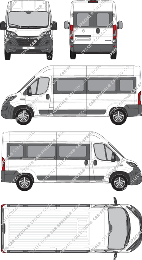Opel Movano Cargo, Kleinbus, L3H2, Rear Wing Doors, 1 Sliding Door (2021)