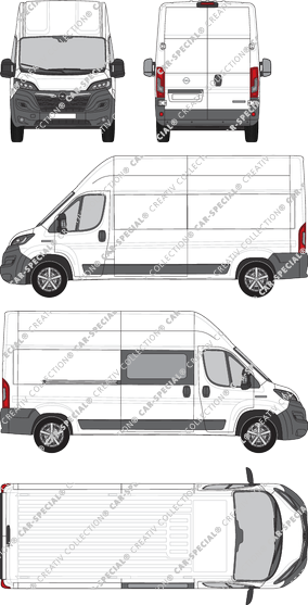 Opel Movano Cargo, Kastenwagen, L3H3, rechts teilverglast, Rear Wing Doors, 1 Sliding Door (2021)