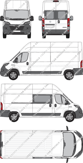 Opel Movano Cargo, Kastenwagen, L3H3, Heck verglast, rechts teilverglast, Rear Wing Doors, 1 Sliding Door (2021)