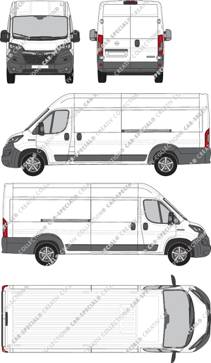 Opel Movano Cargo, Kastenwagen, L4H2, Rear Wing Doors, 2 Sliding Doors (2021)