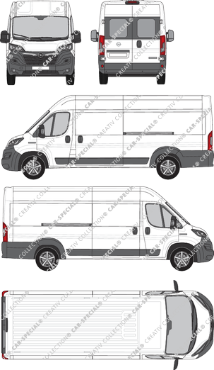 Opel Movano Cargo, Kastenwagen, L4H2, Heck verglast, Rear Wing Doors, 2 Sliding Doors (2021)