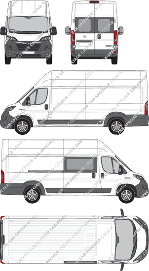 Opel Movano Cargo, Kastenwagen, L4H3, Heck verglast, rechts teilverglast, Rear Wing Doors, 1 Sliding Door (2021)