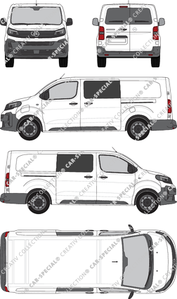 Opel Vivaro Electric Cargo, furgone, vitre arrière, Rear Wing Doors, 2 Sliding Doors (2024)