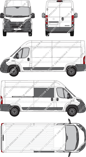 Opel Movano, Kastenwagen, L3H2, teilverglast rechts, Rear Wing Doors, 1 Sliding Door (2024)