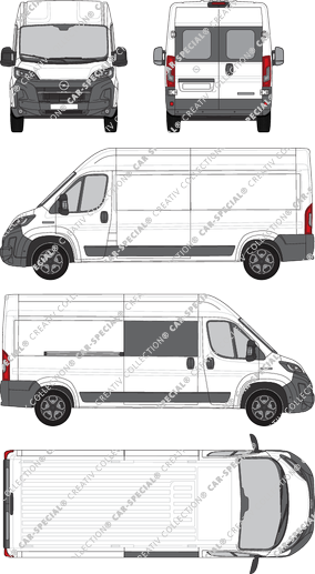 Opel Movano, Kastenwagen, L3H2, teilverglast rechts, Heck vergl., Rear Wing Doors, 1 Sliding Door (2024)