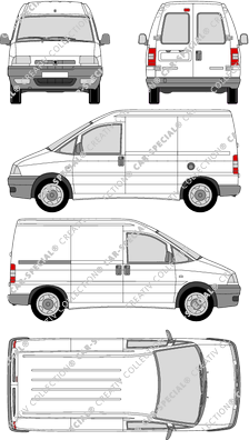 Peugeot Expert, Kastenwagen, Heck verglast, Rear Wing Doors, 1 Sliding Door (1995)