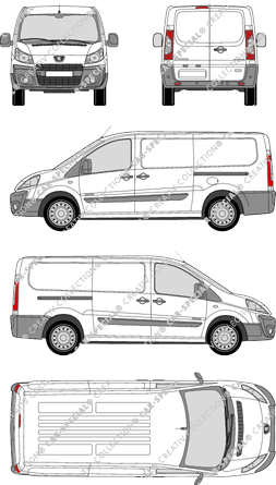 Peugeot Expert, Kastenwagen, L2H1, Rear Wing Doors, 2 Sliding Doors (2007)
