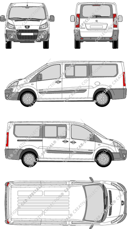 Peugeot Expert, Kleinbus, L2H1, Rear Flap, 1 Sliding Door (2007)