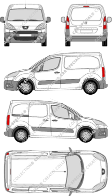 Peugeot Partner, Kastenwagen, Rear Flap, 1 Sliding Door (2008)