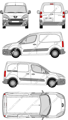 Peugeot Partner, Kastenwagen, Rear Wing Doors, 1 Sliding Door (2008)