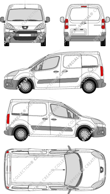 Peugeot Partner, Kastenwagen, Rear Wing Doors, 2 Sliding Doors (2008)