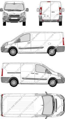 Peugeot Expert, furgone, L2H1, Rear Wing Doors, 1 Sliding Door (2012)