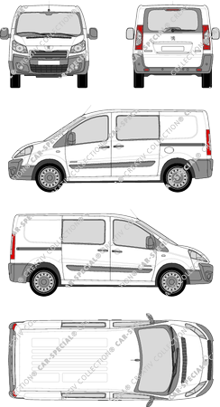 Peugeot Expert, Kastenwagen, L1H1, Heck verglast, Doppelkabine, Rear Flap, 2 Sliding Doors (2012)