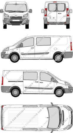 Peugeot Expert, Kastenwagen, L2H1, Heck verglast, Doppelkabine, Rear Wing Doors, 1 Sliding Door (2012)