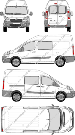 Peugeot Expert, Kastenwagen, L2H2, Heck verglast, Doppelkabine, Rear Wing Doors, 1 Sliding Door (2012)