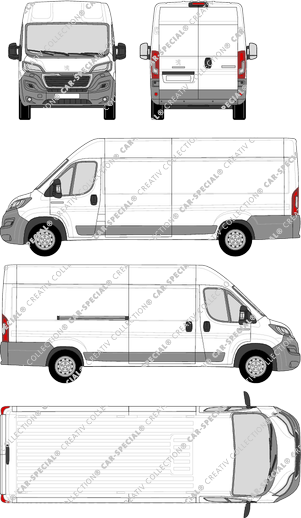 Peugeot Boxer, van/transporter, L4H2, Rear Wing Doors, 1 Sliding Door (2014)