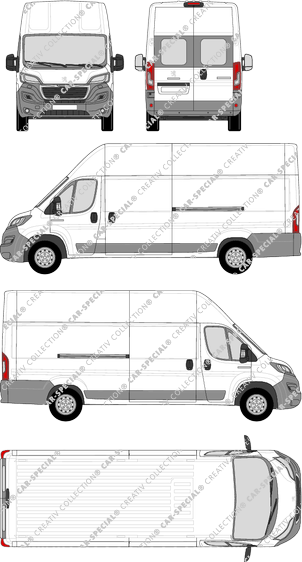 Peugeot Boxer, furgón, L4H3, ventana de parte trasera, Rear Wing Doors, 2 Sliding Doors (2014)