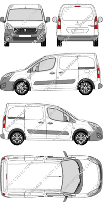 Peugeot Partner, Kastenwagen, L1, Rear Flap, 2 Sliding Doors (2015)