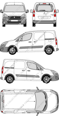 Peugeot Partner, Kastenwagen, L1, Heck verglast, Rear Flap, 2 Sliding Doors (2015)