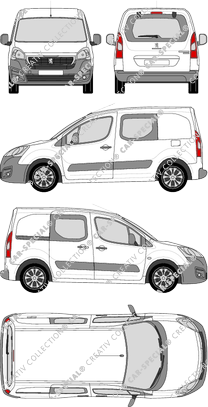 Peugeot Partner, Kastenwagen, L1, Heck verglast, Doppelkabine, Rear Flap, 1 Sliding Door (2015)