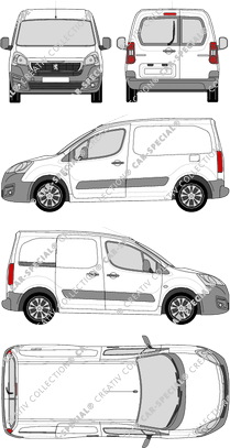 Peugeot Partner, Kastenwagen, L1, Heck verglast, Rear Wing Doors, 1 Sliding Door (2015)