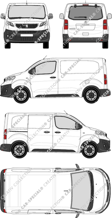 Peugeot Expert, Kastenwagen, Compact, Heck verglast, Rear Flap, 1 Sliding Door (2016)