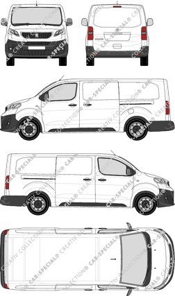 Peugeot Expert, Kastenwagen, lang, Rear Flap, 2 Sliding Doors (2016)