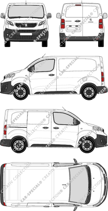 Peugeot Expert, Kastenwagen, Compact, Rear Wing Doors, 1 Sliding Door (2016)
