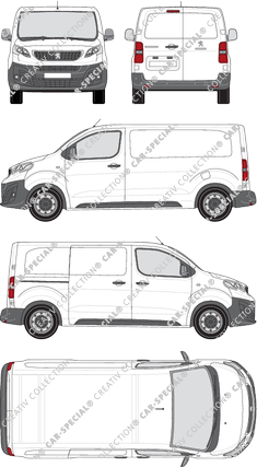 Peugeot Expert, Kastenwagen, Standard, Rear Wing Doors, 1 Sliding Door (2016)