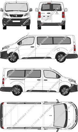 Peugeot Expert, Kleinbus, lang, Rear Wing Doors, 1 Sliding Door (2016)