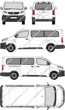 Peugeot Expert, Kleinbus, lang, Rear Flap, 1 Sliding Door (2016)