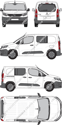 Peugeot Partner, Kastenwagen, L1, Heck verglast, Doppelkabine, Rear Flap, 1 Sliding Door (2018)