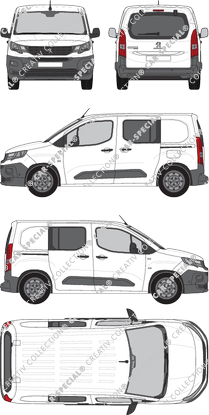 Peugeot Partner, Kastenwagen, L1, Heck verglast, Doppelkabine, Rear Flap, 2 Sliding Doors (2018)