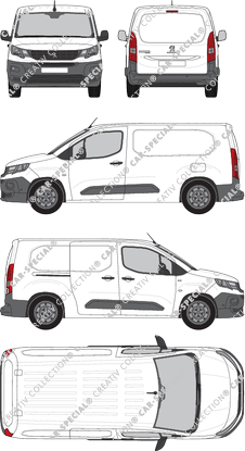 Peugeot Partner, Kastenwagen, L2, Rear Flap, 1 Sliding Door (2018)